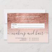 Blush roos folie ombre gift certificaat (Achterkant)
