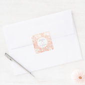Blush Roos Gemstone Illusion Wedding Vierkante Sticker (Envelop)