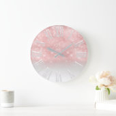 Blush Roos Glitter effect White Spark Princess Grote Klok (Huis)