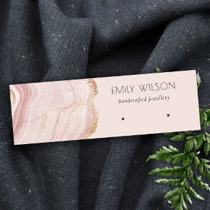 Blush Roos Gold Agate Marble Stud Earning Display Mini Visitekaartje