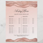 Blush Roos Gold Agate Schoonheidssalon prijslijst (Voorkant)