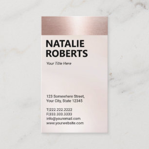 Blush Roos Gold Border Modern Bold Name Visitekaartje