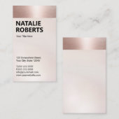 Blush Roos Gold Border Modern Bold Name Visitekaartje (Voorkant / Achterkant)