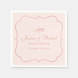 Blush & Roos Gold Elegant Classic Wedding Napkin Servet