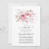 Blush & Roos Gold Floral en Lace Virtual Wedding Kaart (Voorkant)