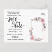 Blush & Roos Gold Framed Wedding Save the Date Aankondigingskaart (Achterkant)