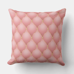 Blush Roos Gold Glitter Ogee Tufted Pillow Kussen