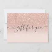 Blush roos gold glitter ombre gift certificate (Voorkant)