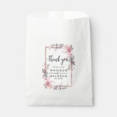 Blush & Roos Gold ingelijst Bloemen bruiloft dank Bedankzakje (Voorkant)
