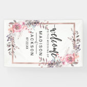 Blush & Roos Gold ingelijst Bloemen bruiloft Welko Spandoek (Horizontaal)