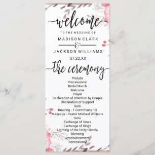 Blush & Roos Gold ingelijst Floral bruiloft progra Programma