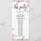 Blush & Roos Gold ingelijst Floral bruiloft progra Programma (Achterkant)