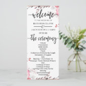 Blush & Roos Gold ingelijst Floral bruiloft progra Programma (Staand voorkant)