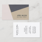 Blush Roos Gold Kraft Black Ceramic Geometric Visitekaartje (Voorkant / Achterkant)