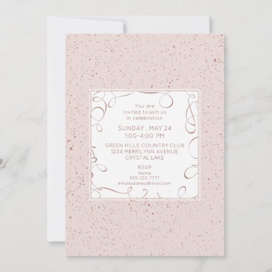 Blush & Roos Gold legant script Afstuderen Kaart (Achterkant)
