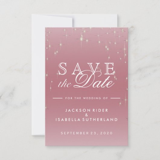 Blush Roos Gold Star Lights - Save the Date (Voorkant)