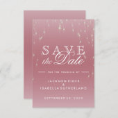 Blush Roos Gold Star Lights - Save the Date (Voorkant / Achterkant)