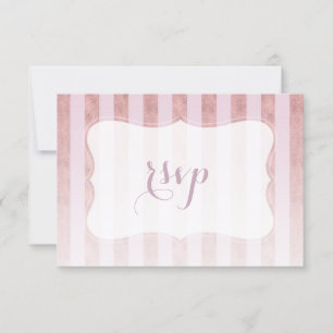 Blush Roos Gold Stripes Wedding RSVP