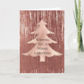 Blush Roos Gold Tinsel Kerstboom Kaart (Voorkant)
