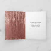 Blush Roos Gold Tinsel Kerstboom Kaart (Binnen)