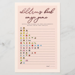 Blush Roos Gold Typografie Emoji Game Baby shower