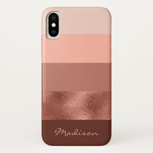 Blush Roos Gold Wide Stripes Case-Mate iPhone Case (Achterkant)