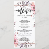 Blush & Roos Goud ingelijst Bloemen Bruiloft Menu (Voorkant)