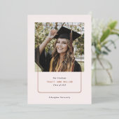 Blush roos gouden chique afstuderen aankondiging (Staand Voorkant)