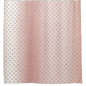 Blush Roos gouden glitter harten Douchegordijn (Voorkant)