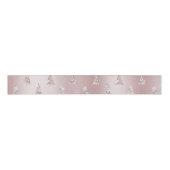 Blush Roos Gouden Glitter Kerstbomen Grosgrain Lint (Voorkant)
