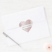 Blush Roos Gouden Glitter Kerstbomen Hart Sticker (Envelop)