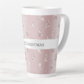 Blush Roos Gouden Glitter Kerstbomen Latte Mok (Rechterhoek)