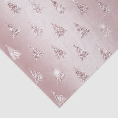 Blush Roos Gouden Glitter Kerstbomen Tissuepapier (Detail)
