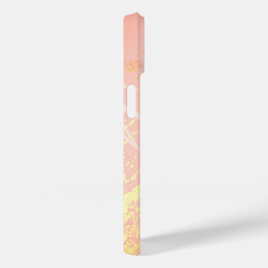 Blush roos goudpalm bladeren monogram Case-Mate iPhone case (Achterkant / Rechts)