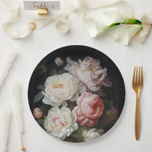 Blush Roos Klassieke Nederlandse Moody Barokke Bru Papieren Bordje