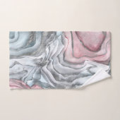 Blush roos marmer - pastelpinks en zilver bad handdoek (Handdoek)