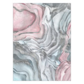 Blush roos marmer - pastelpinks en zilver tafelkleed (Voorkant)