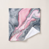 Blush roos marmer - pastelpinks, grijs en zilver bad handdoek (Wasdoekje)