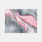 Blush roos marmer - pastelpinks, grijs en zilver fleece deken (Voorkant (Horizontaal))