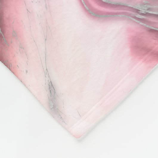 Blush roos marmer - pastelpinks, grijs en zilver fleece deken (Hoek)