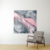 Blush roos marmer - pastelpinks, grijs en zilver wandkleed (In Situ (horizontaal))