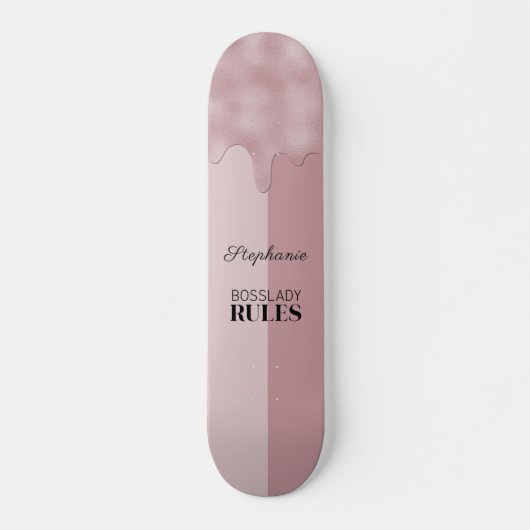 Blush Roos Metallic Drivers Logo op maat Skateboard (Voorkant)