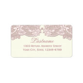 Blush Roos roze bloemenkant  ontwerp Etiket (Voorkant)