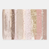 Blush Roos Roze Chocolade Gouden Glitter Verjaarda Inpakpapier Vel (Voorkant)