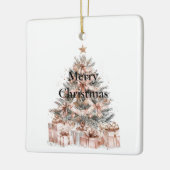 Blush Roos roze kerstboom Keramisch Ornament (Links)