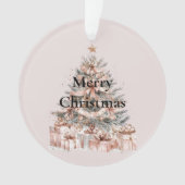 Blush Roos roze kerstboom Ornament (voorkant)