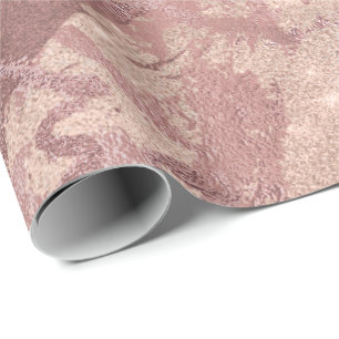 Blush Roos Roze marmer Shiny Spark Powder Textuur Cadeaupapier