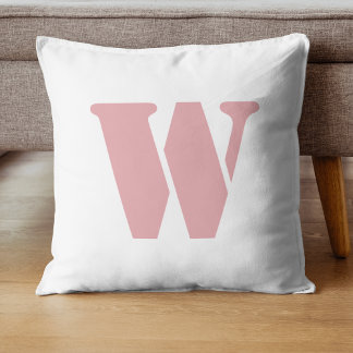 Blush Roos roze minimalistische familie Monogram L Kussen