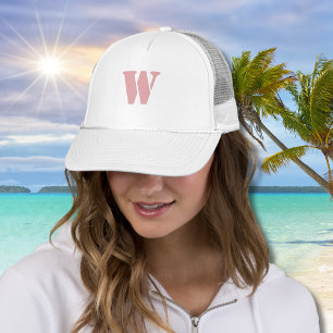 Blush Roos roze minimalistische familie Monogram L Trucker Pet