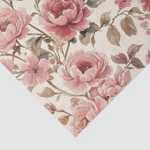 Blush Roos Tuin Patroon Tissuepapier (Detail)